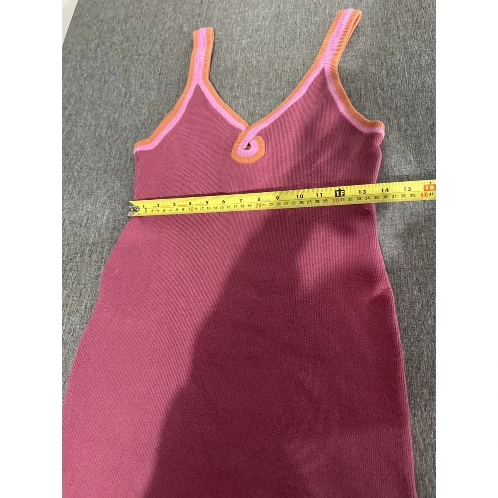 Free People Beach Pink Blair Sweater Knit Mini Dress Sz L Vacation Coastal